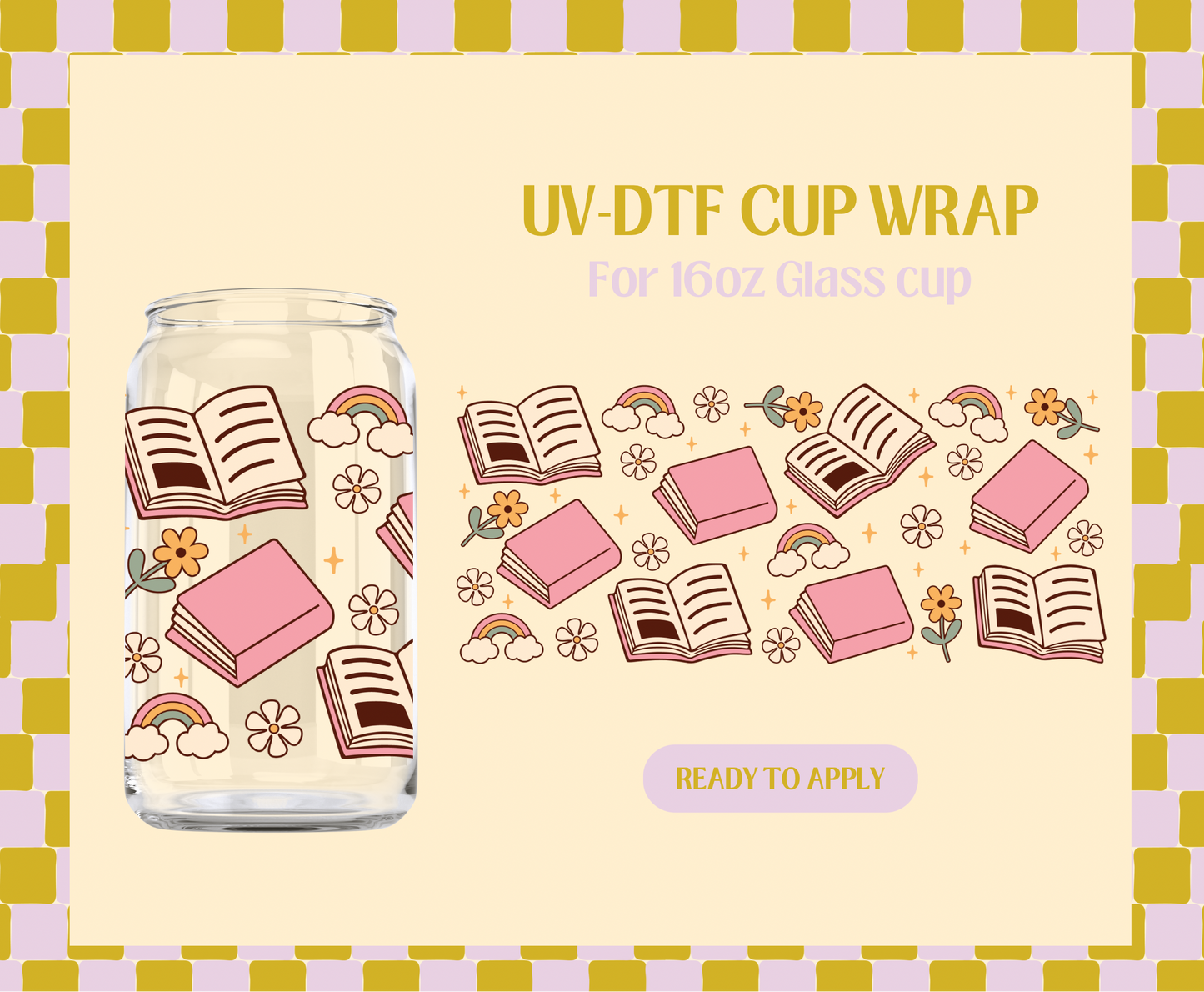 Floral Books UV-DTF Wrap