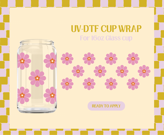 Pink Daisies UV-DTF Wrap