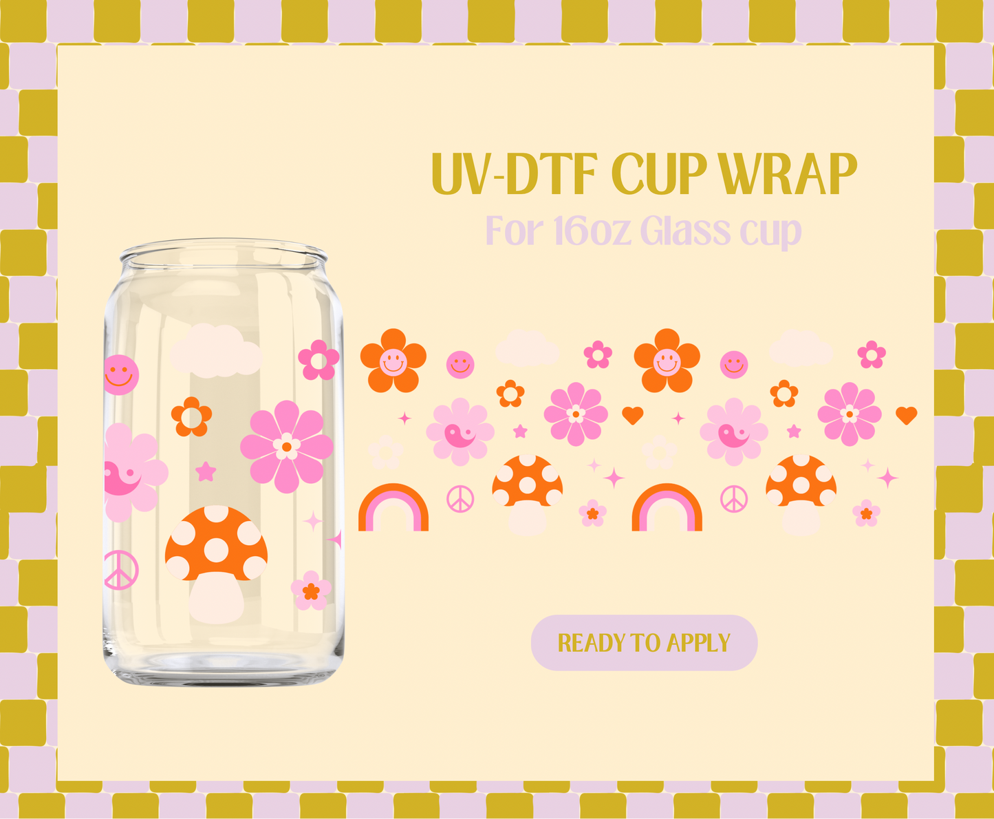 Retro Doodles UV-DTF Wrap