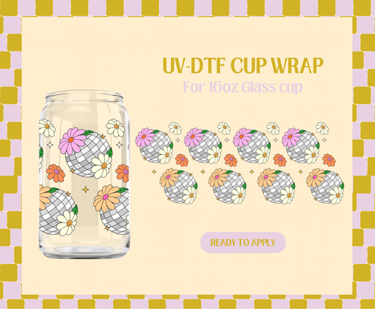 Disco Flowers UV-DTF Wrap