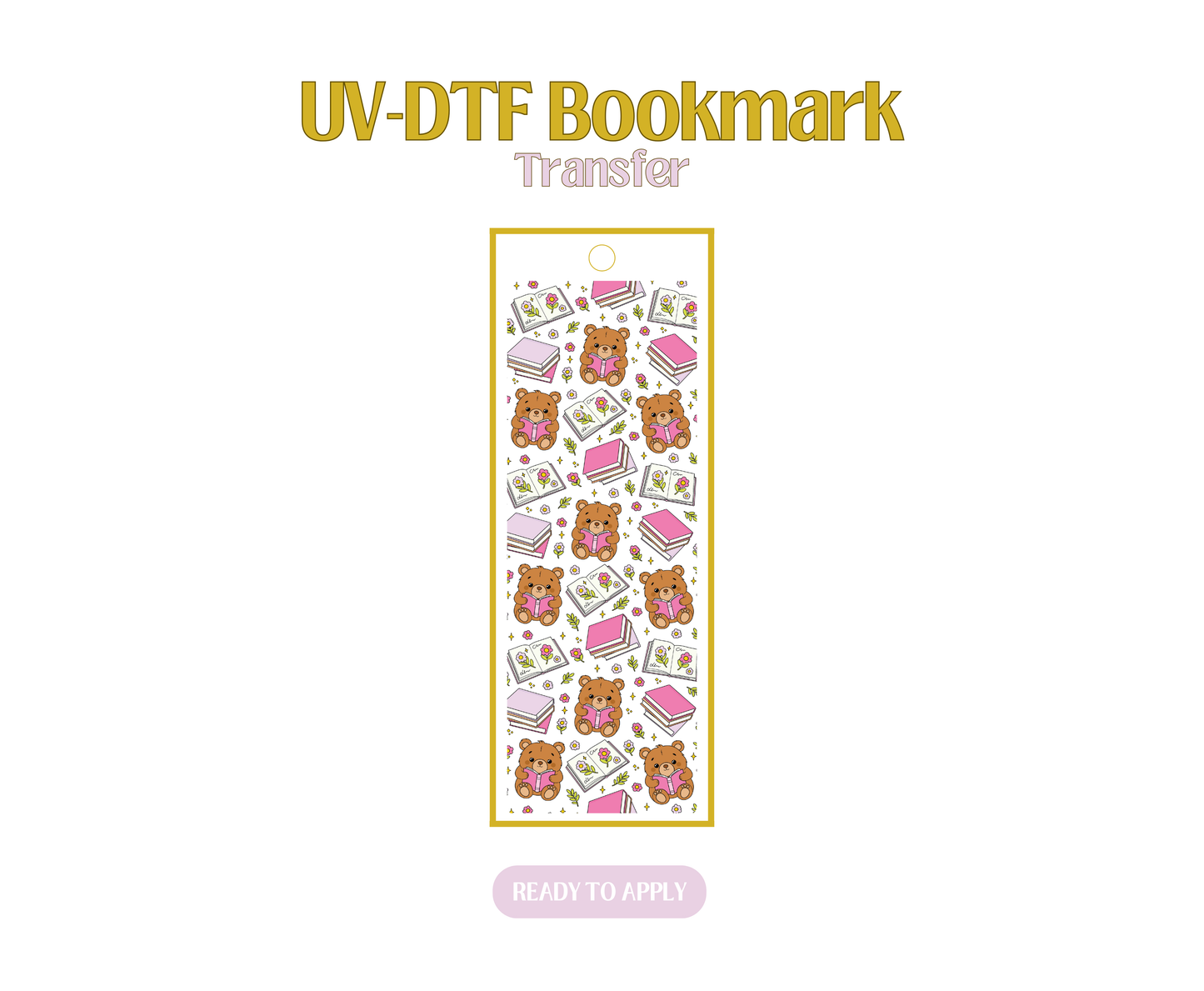 Adorbs Bookish Teddy Bear UV-DTF Bookmark