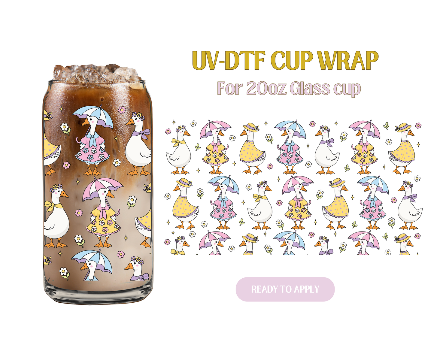 Adorbs Silly Cutie Goose 20oz UV-DTF Wrap