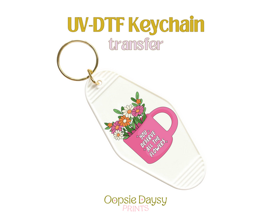 All the Flowers UV-DTF Keychain