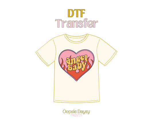 Angel Baby Heart DTF Transfer