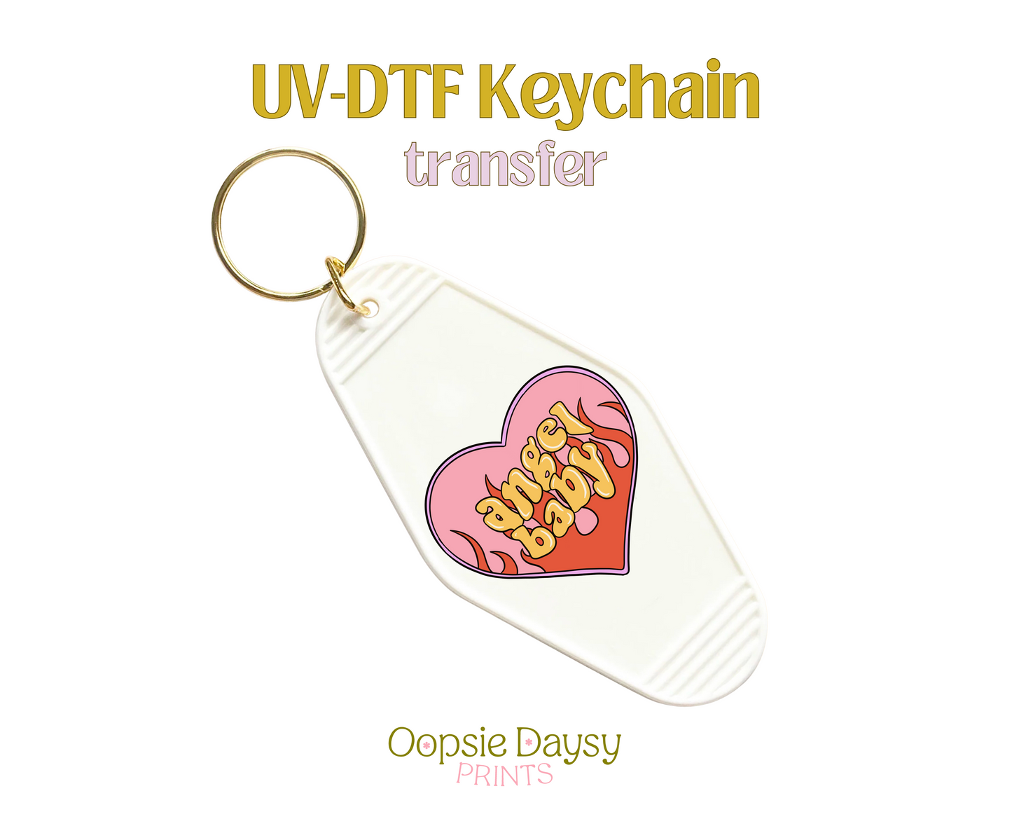 Angel Baby Heart UV-DTF Keychain