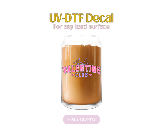 Anti Valentine Club UV-DTF Decal