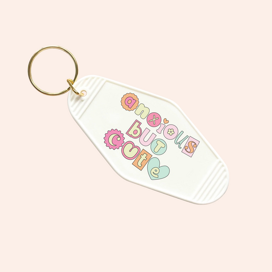 Anxious but cute UV-DTF Keychain