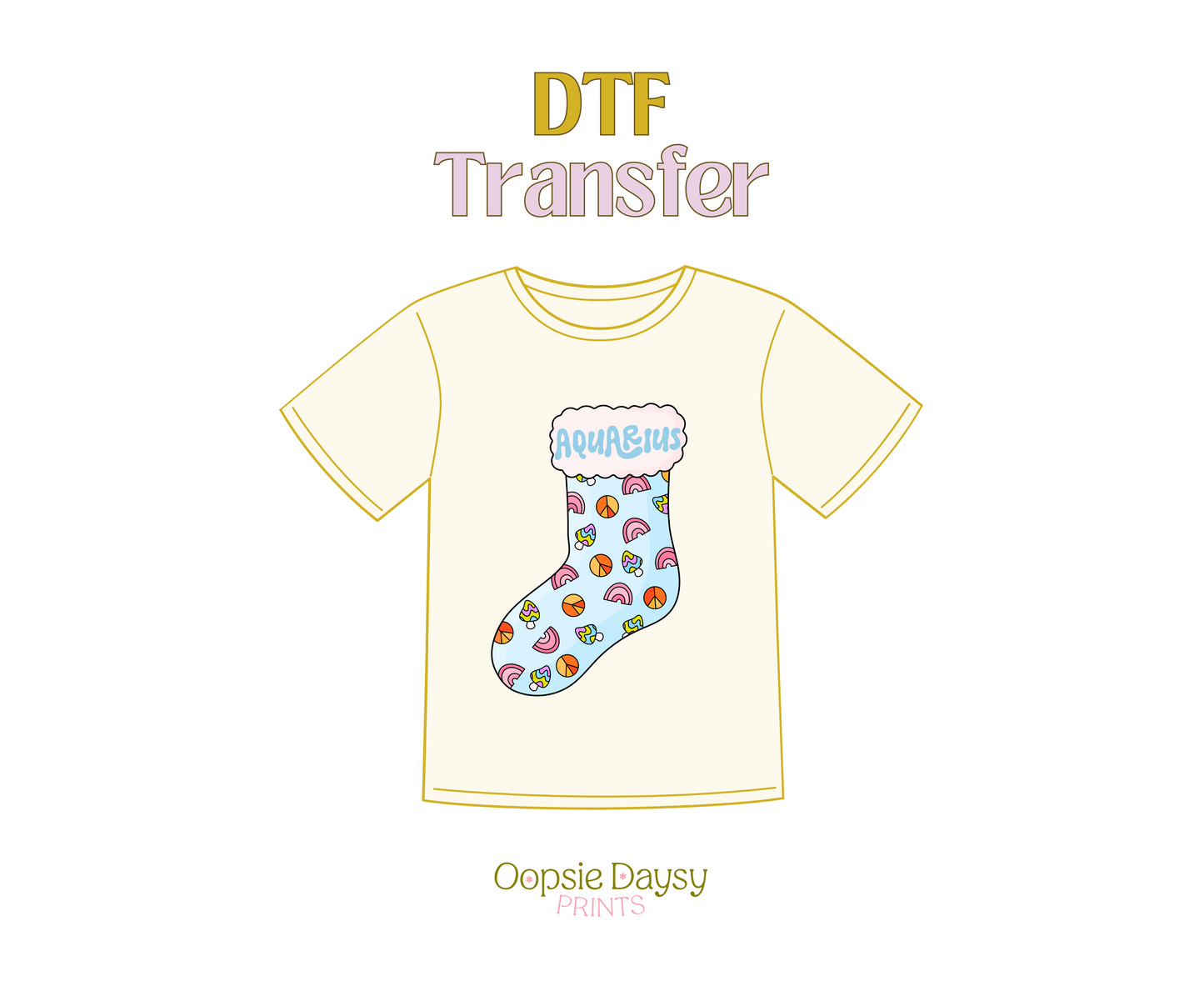 Aquarius Stocking DTF Transfer