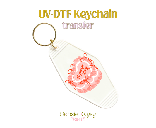 Aquarius Baby Vintage Heart Cake UV-DTF Keychain