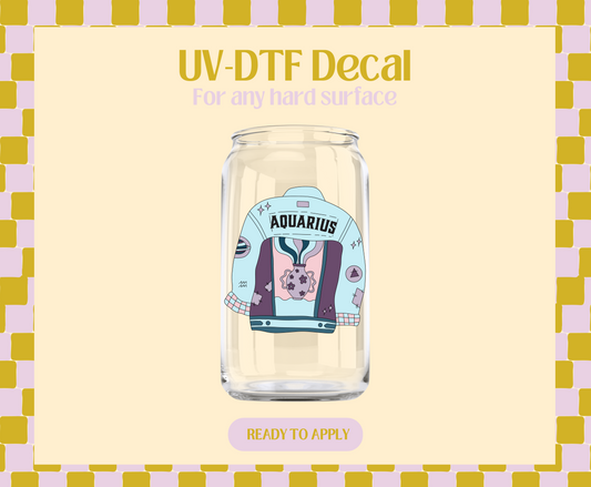 Aquarius Zodiac jacket UV-DTF Decal