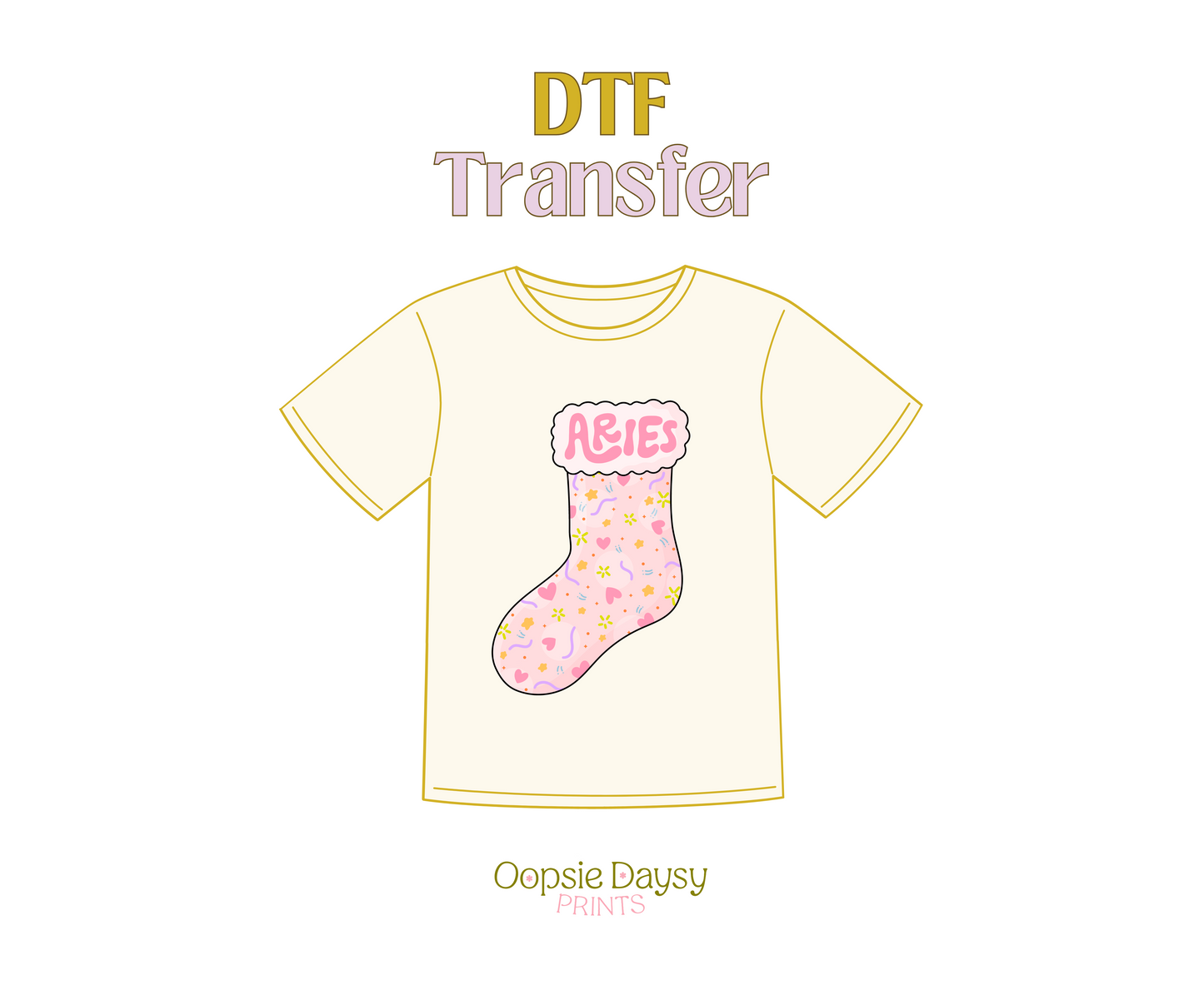 Aries Stocking DTF Transfer