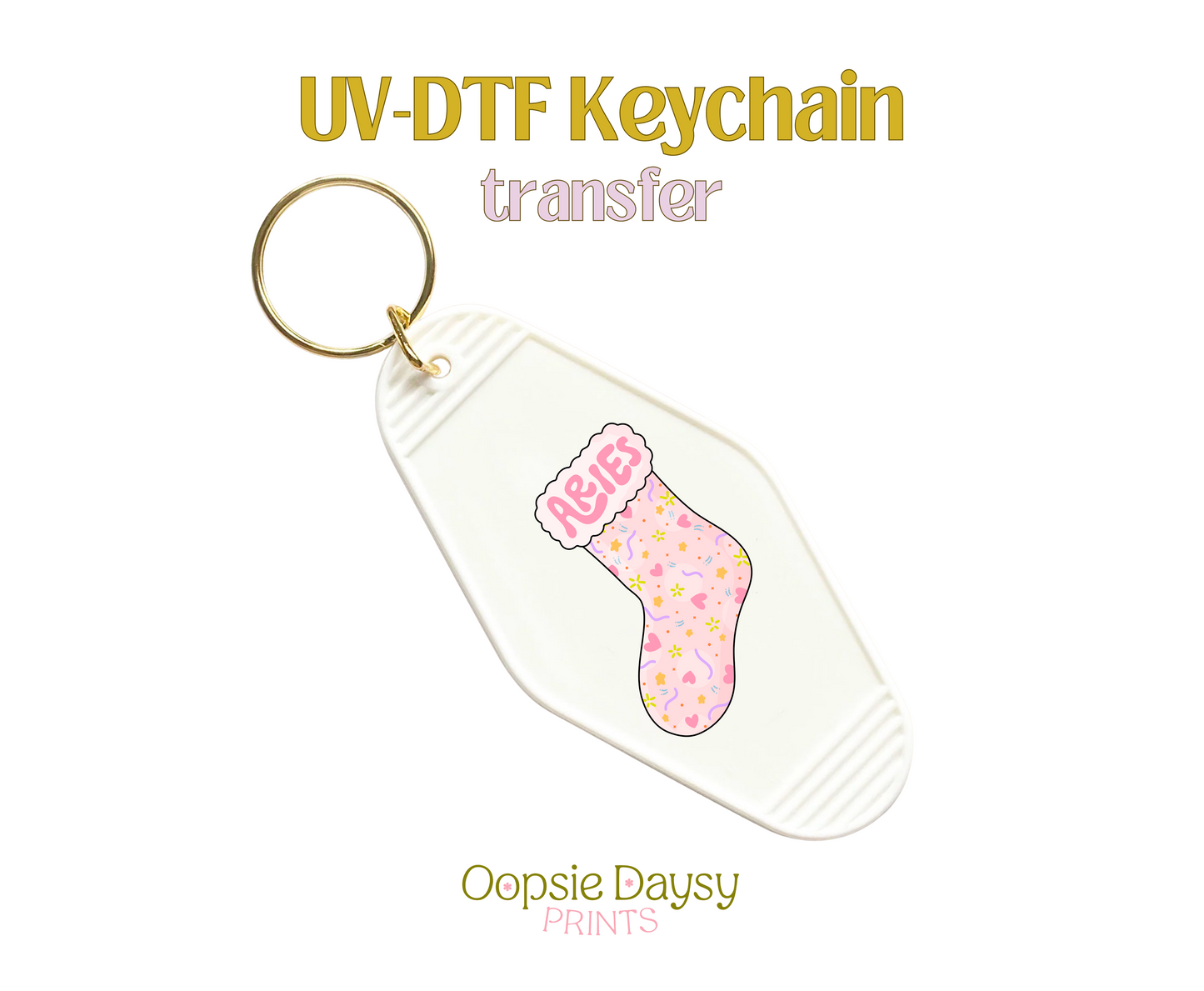 Aries Stocking UV-DTF Keychain