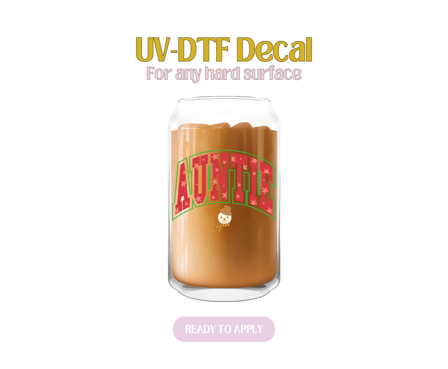 Auntie Red Xmas UV-DTF Decal