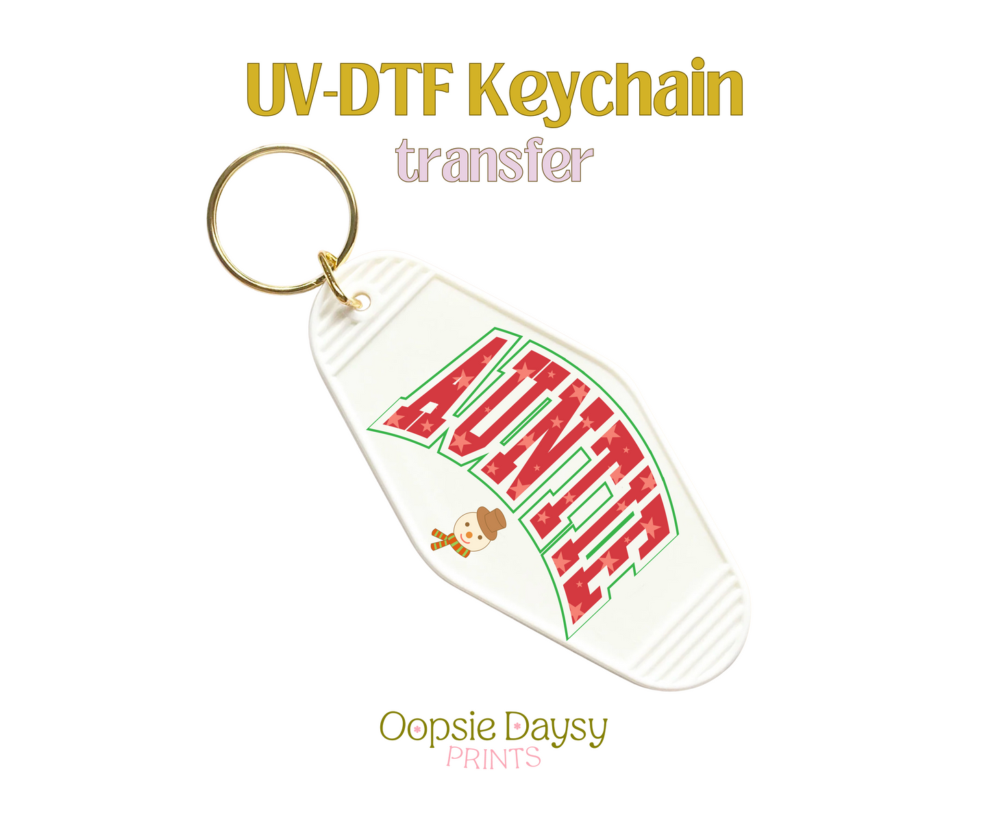 Auntie Red Xmas UV-DTF Keychain