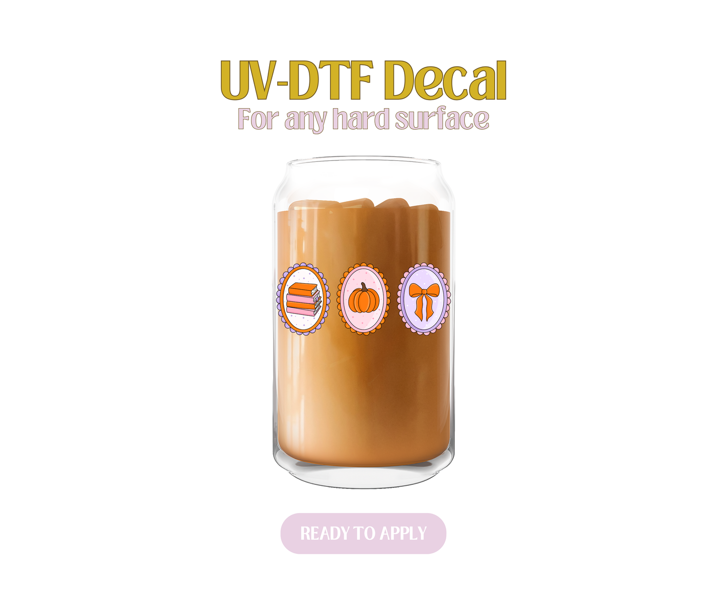 Autumn Bookish Frames UV-DTF Decal