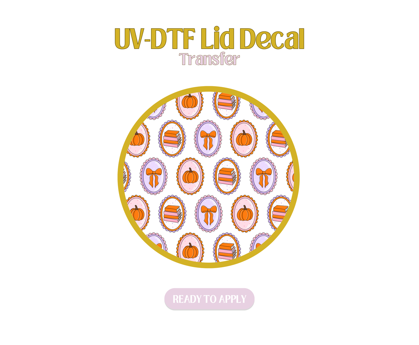 Autumn Bookish Frames UV-DTF Lid Decal
