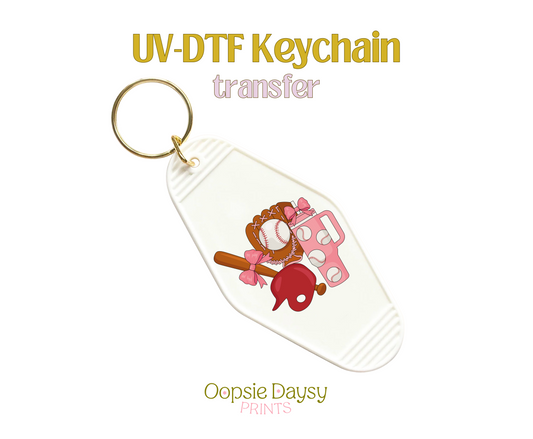 Baseball Girly Things UV-DTF Keychain