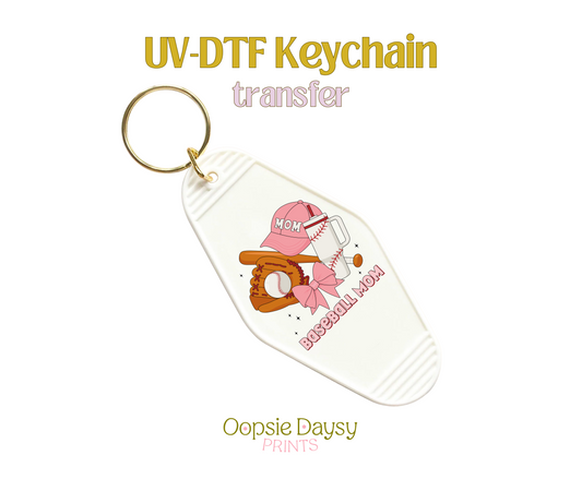 Baseball Mom UV-DTF Keychain