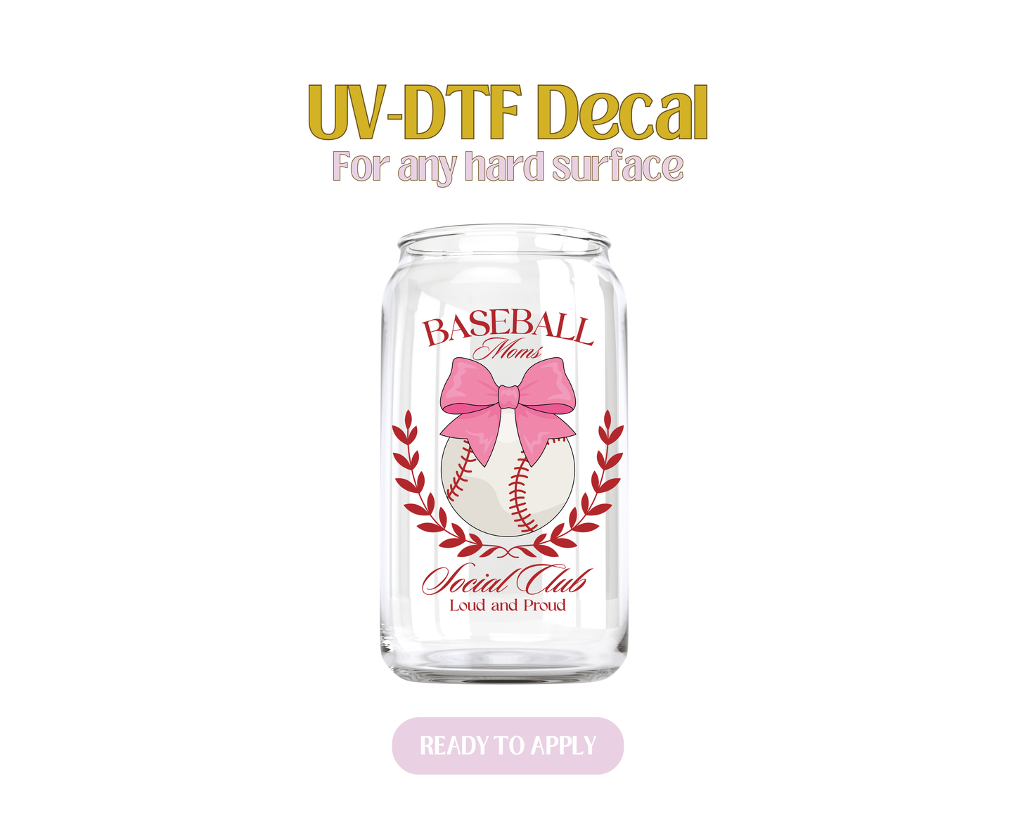 Baseball Moms Social Club UV-DTF Decal
