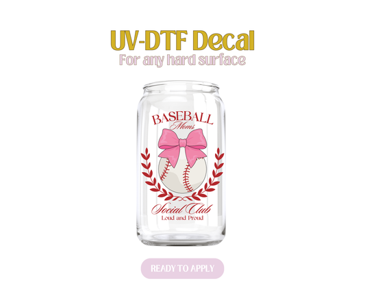 Baseball Moms Social Club UV-DTF Decal
