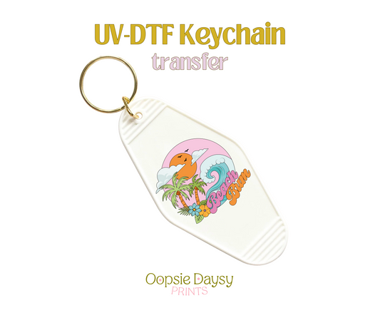 Beach Bum Cutie UV-DTF Keychain