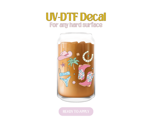Beachy Cowgirl Things UV-DTF Decal