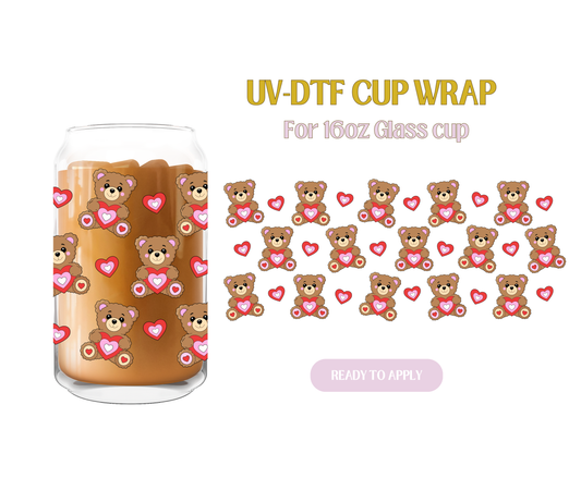 Bear Hearts UV-DTF Wrap