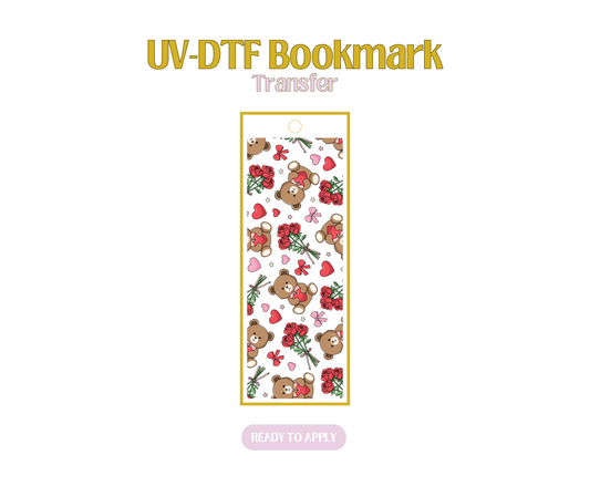 Bears and Roses UV-DTF Bookmark