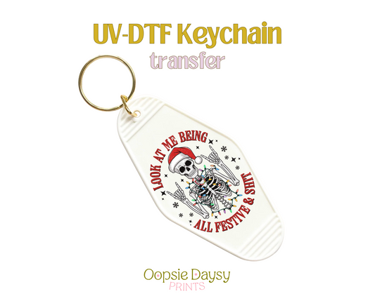 Being All Festive UV-DTF Keychain