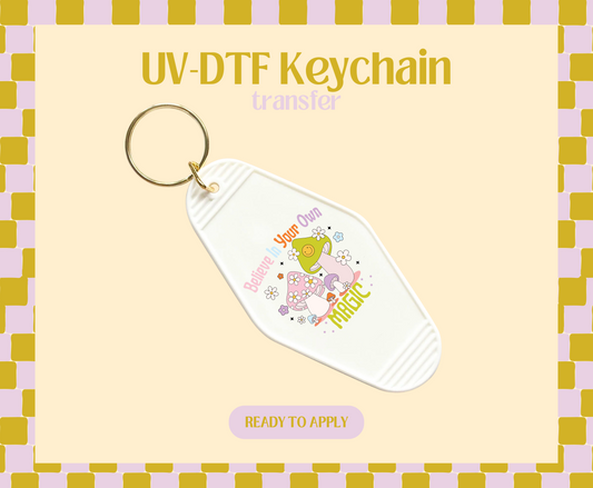 Believe In Your Magic Colorful Text UV-DTF Keychain