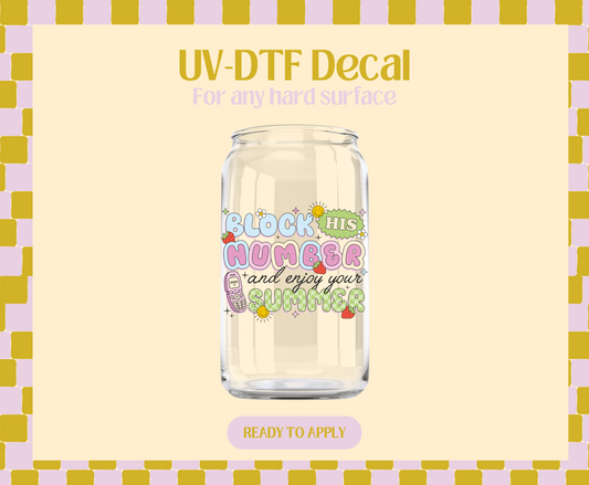 Block his number UV-DTF Decal