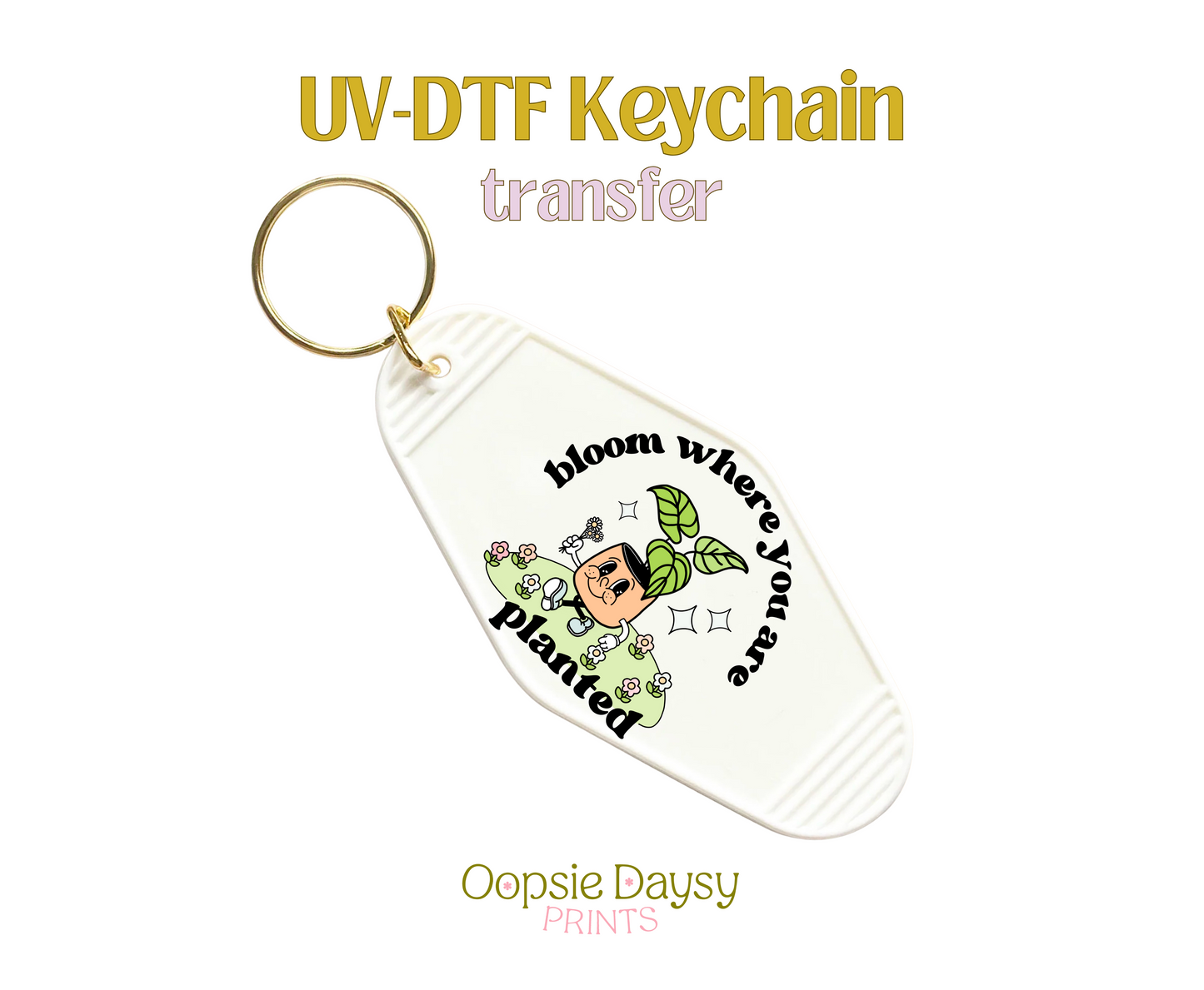 Bloom Planter Character UV-DTF Keychain