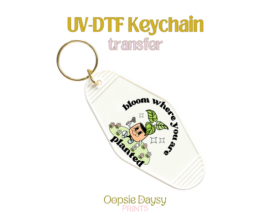 Bloom Planter Character UV-DTF Keychain