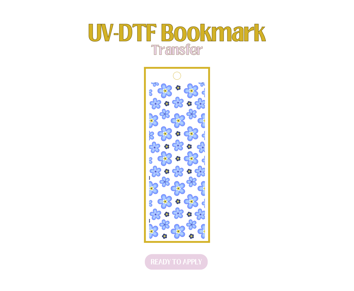 Blue Forget Me Not UV-DTF Bookmark