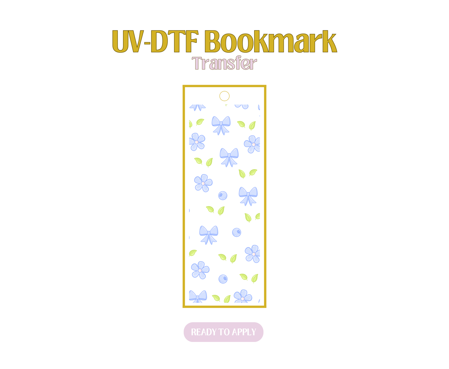 Blueberries Floral UV-DTF Bookmark