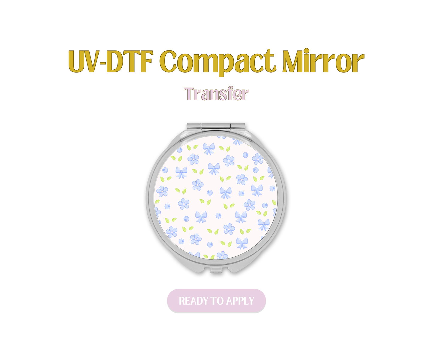 Blueberries Floral UV-DTF Compact Mirror