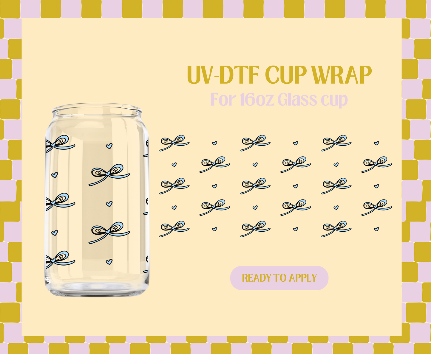 Blue Bows UV-DTF Wrap