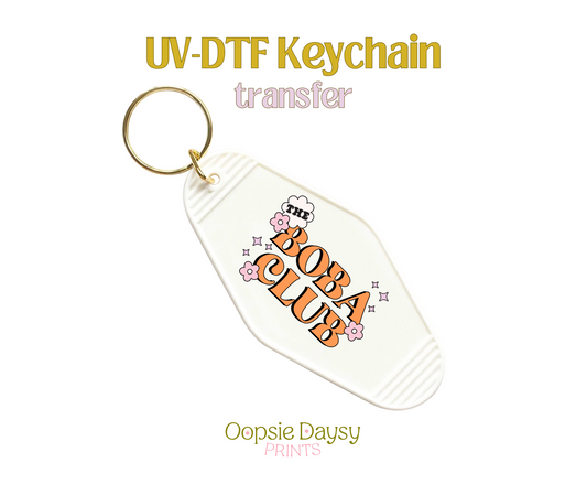 Boba Club UV-DTF Keychain