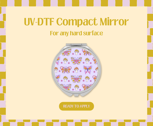 Boho Butterfly Mushies UV-DTF Compact Mirror