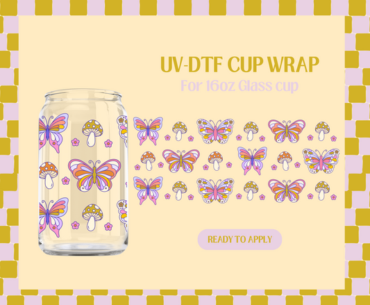 Boho Butterfly Mushies UV-DTF Wrap