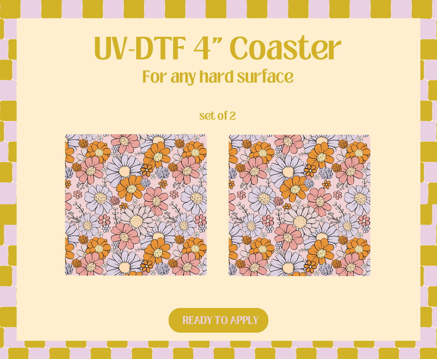 Boho Florals UV-DTF 4" Coaster