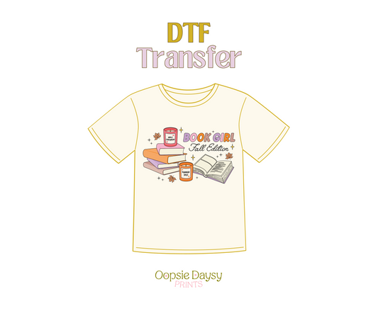 Book Girl Fall Edition DTF Transfer