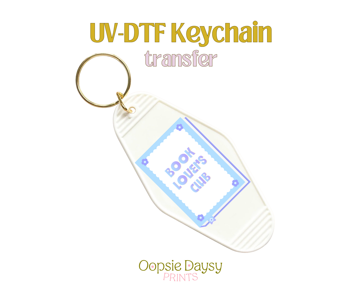 Book Lovers Club Blue UV-DTF Keychain