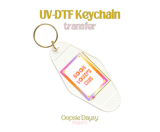 Book Lovers Club Gradient UV-DTF Keychain