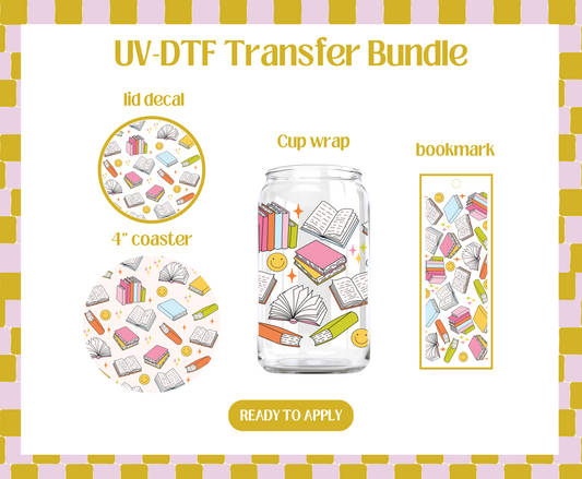 Book Pattern UV-DTF Transfer Bundle