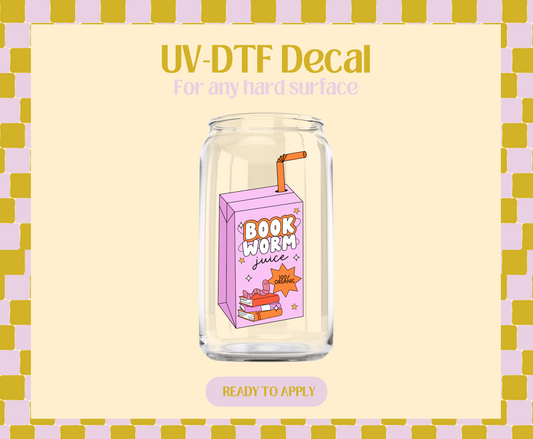 Book Worm Juice UV-DTF Decal