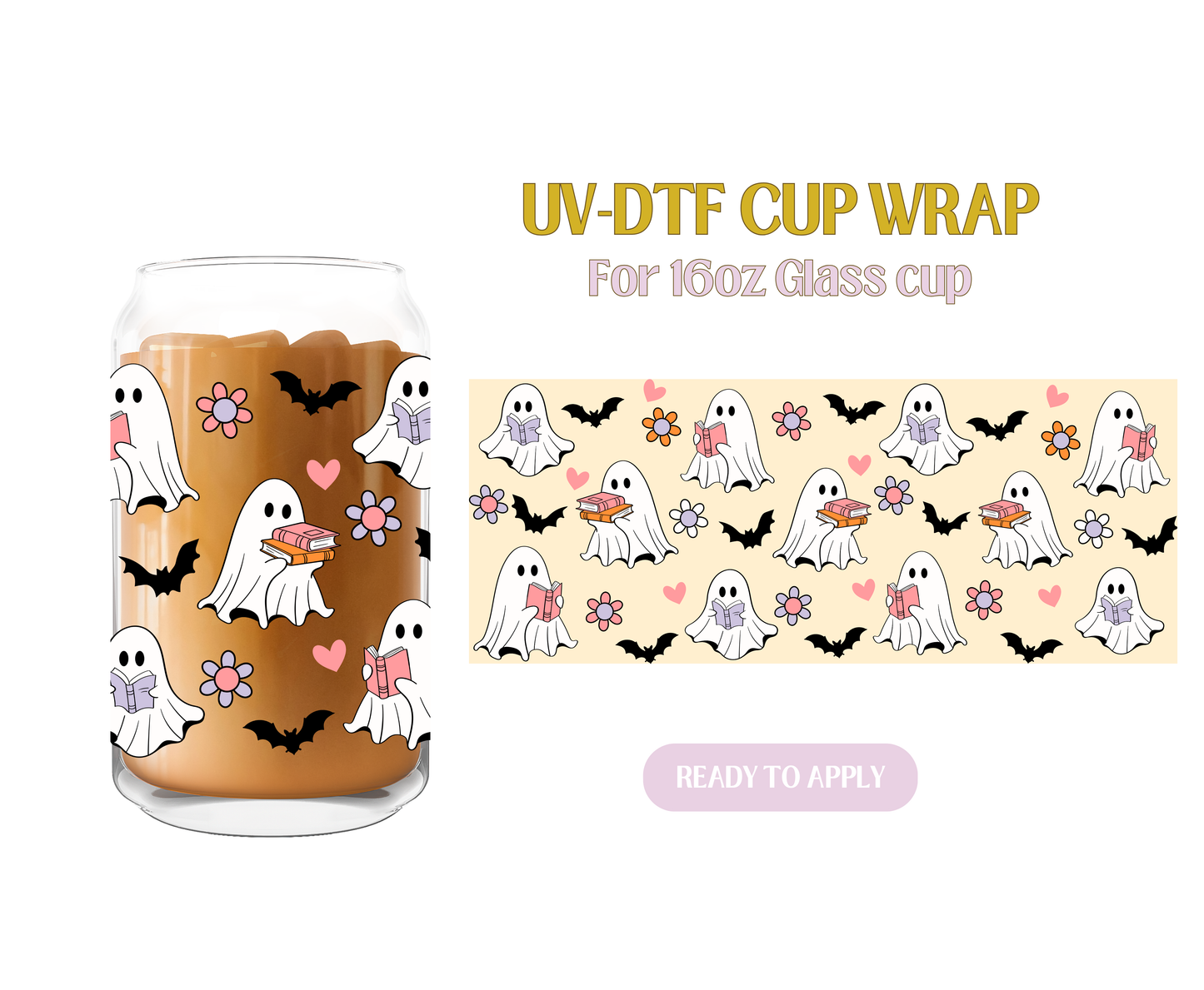 Booked Cute Ghosties UV-DTF Wrap