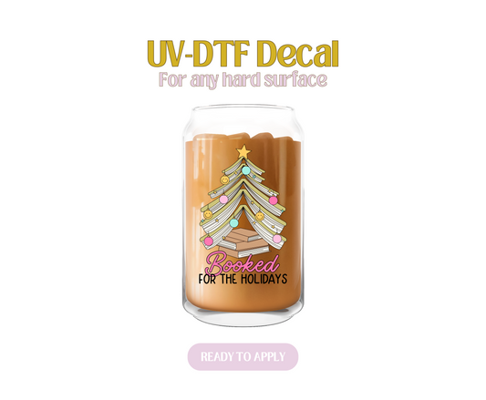 Booked for the Holidays Book Tree UV-DTF Decal