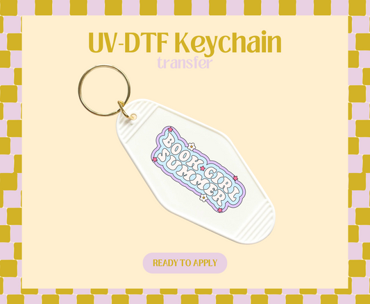 Book girl Summer UV-DTF Keychain