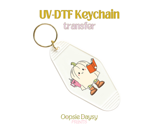 Bookish Fuel Ghostie UV-DTF Keychain